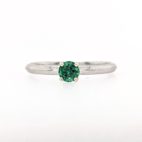 Emerald Ring in Solid 14k Gold | Solitaire Ring | Fine Jewelry - Picture 1 of 8